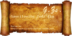 Gavrilovits Zsófia névjegykártya